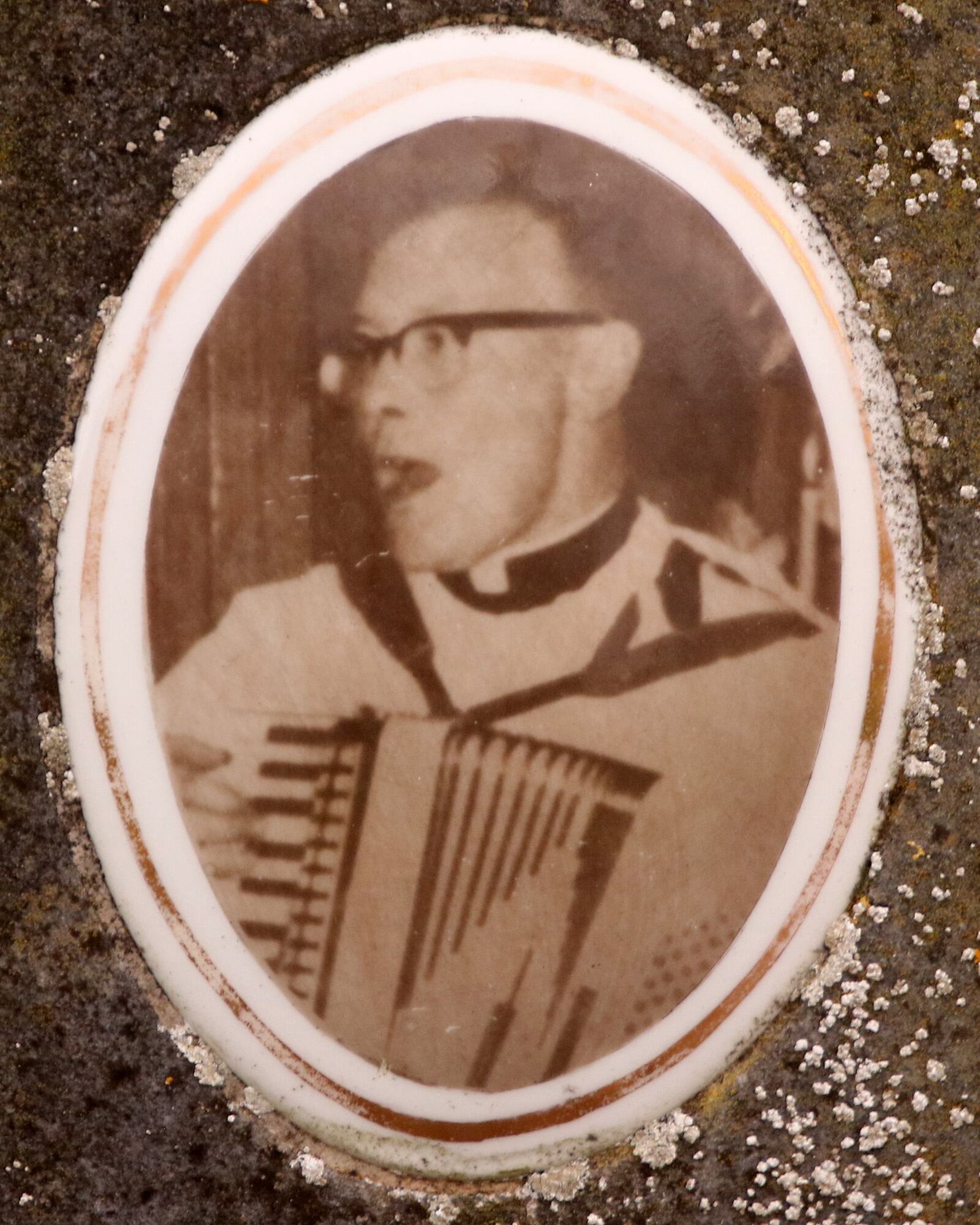 Photograph of Fr. Patrick Ryan on his gravestone in Doolin, Co. Clare.