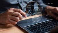 Businessman Inspecting Paperwork Document of Business Data Analysis working Management report with KPI and metrics connected to