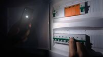 Blackout concept, energy crisis. Home fuse box
