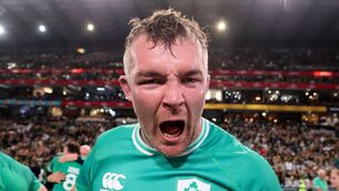 <p>BOK BEATERS: Ireland's Peter O'Mahony savours the series-levelling victory over world champions South Africa at Kings Park in Durban last July.</p>