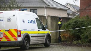 <p>The scene at Cluain Fada, New Ross, Co. Wexford where a man in his 60s has died. Gardaí have sealed off the scene. Picture: Patrick Browne</p>