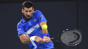 <p>Novak Djokovic won in Brisbane. Picture:  Jono Searle/AAP Image via AP</p>