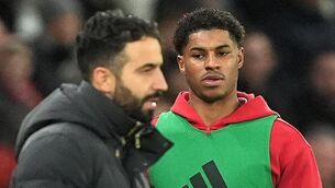 <p>OUT WITH THE OLD TRAFFORD: Manchester United's Marcus Rashford warms up on the sidelines during the Premier League match at Old Trafford, Manchester. Pic: Martin Rickett/PA Wire.</p>