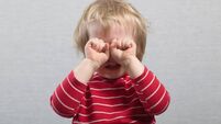 portret funny baby toddler blonde boy