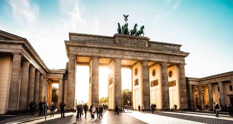 Berlin cityscape at sunset - Brandenburg Gate