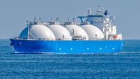 LNG tanker is passing by Singapore Strait.