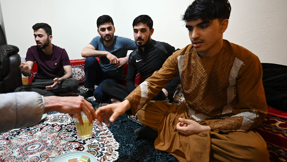 Samiullah sharing the food during Ramadan. Picture: Ray Ryan Samiullah sharing the food during Ramadan. Picture: Ray Ryan