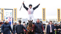 Rachael Blackmore celebrates winning onboard Bob Olinger 13/3/2025