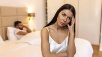 Couple quarreling due to jealousy in relationship at home, young couple with relationship problem appear depressed and frustrate