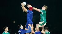 Anthony Italo Miranda and Billy Corrigan in a line-out 14/3/2025