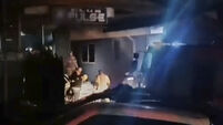 Watch: Moment ceiling appears to catch fire in north Macedonia nightclub