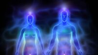Human energy body (aura) with chakras - woman and man