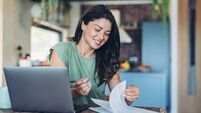 Young woman managing home finances