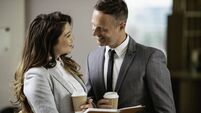Businessman explaining his new plan to his partner.