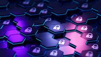 Locks Concept. Network Security System. Hexagons