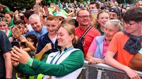 Mona McSharry takes a selfie with fans 12/8/2024
