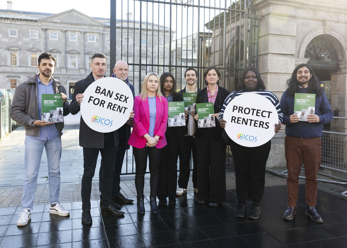 Irish Council for International Students arriving at Leinster House to brief a cross-party grouping about the issue of renters being subjected to the practice of a term 'Sex for Rent'. Picture: SAM BOAL/Collins Photos Irish Council for International Students arriving at Leinster House to brief a cross-party grouping about the issue of renters being subjected to the practice of a term 'Sex for Rent'. Picture: SAM BOAL/Collins Photos
