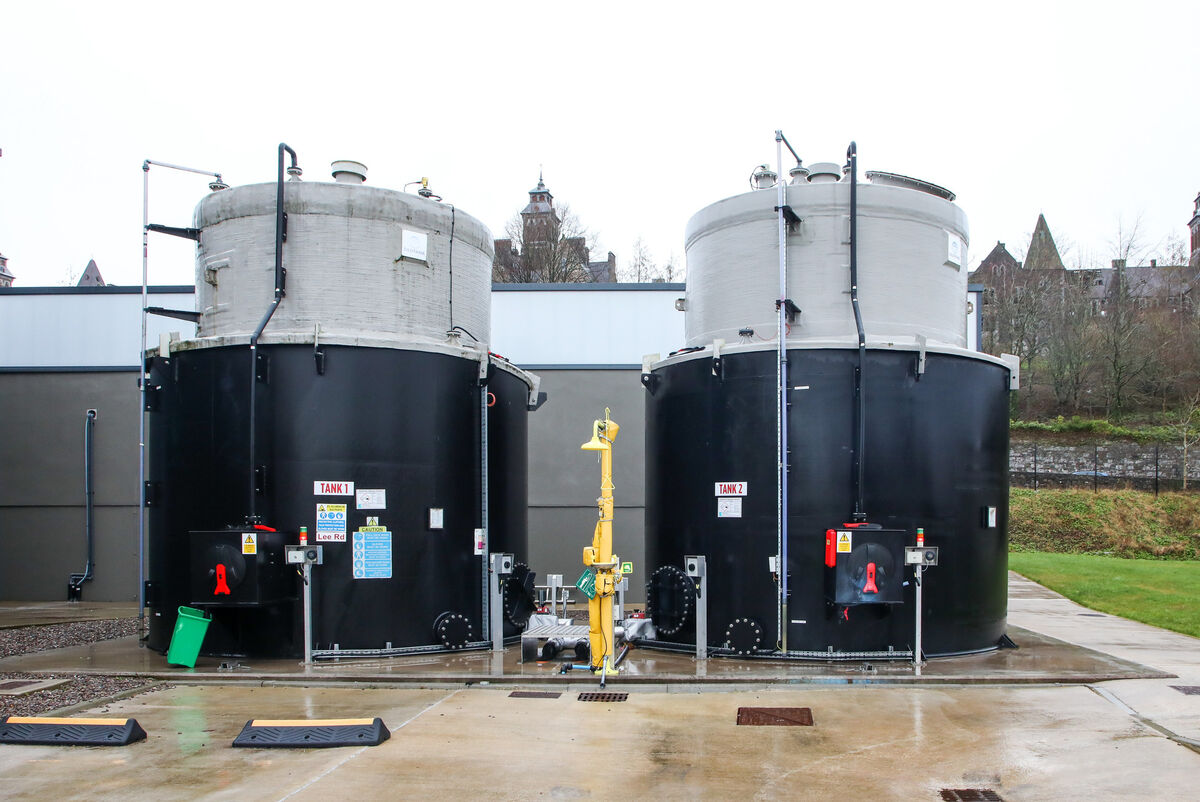 Aluminium Sulphate tanks at the Uisce Éireann Water Treatment Plant on the Lee Road, Cork. File picture: David Creedon Aluminium Sulphate tanks at the Uisce Éireann Water Treatment Plant on the Lee Road, Cork. File picture: David Creedon