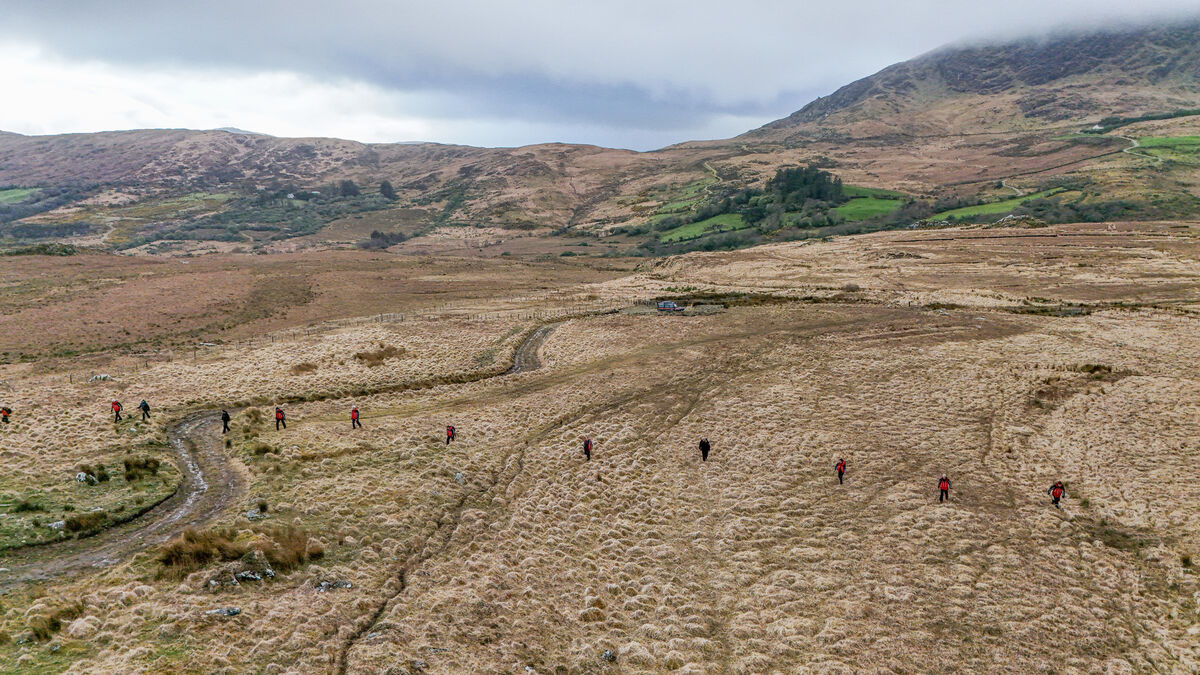 Members of Kerry Mountain Rescue team searching the area between Carrig East just above the farm of missing farmer Michael Gaine and Moll's Gap, Co Kerry. Picture: Dan Linehan Members of Kerry Mountain Rescue team searching the area between Carrig East just above the farm of missing farmer Michael Gaine and Moll's Gap, Co Kerry. Picture: Dan Linehan