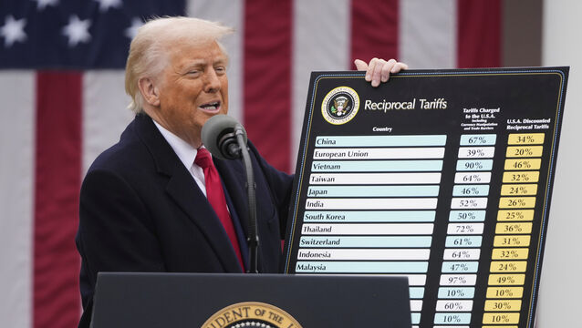 <p>President Donald Trump speaks during an event to announce new tariffs in the Rose Garden at the White House, Wednesday, April 2, 2025, in Washington. (AP Photo/Mark Schiefelbein)</p>